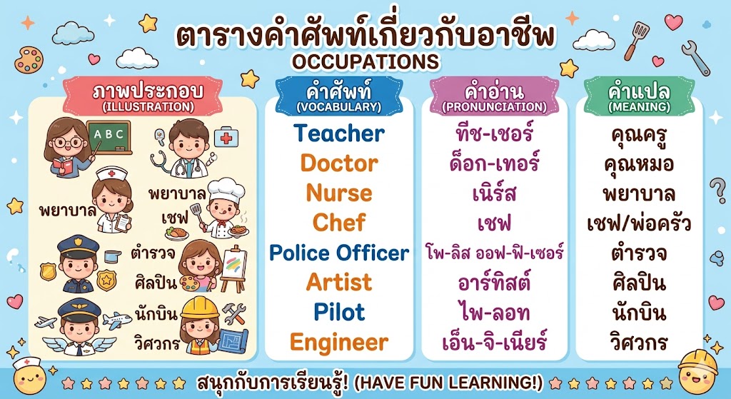 คำศัพท์ภาษาอังกฤษอาชีพ